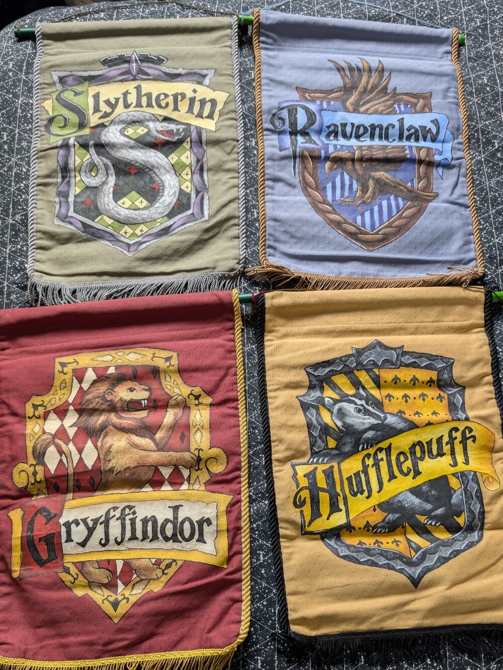 Hogwarts House Banners - Hand Made/Painted